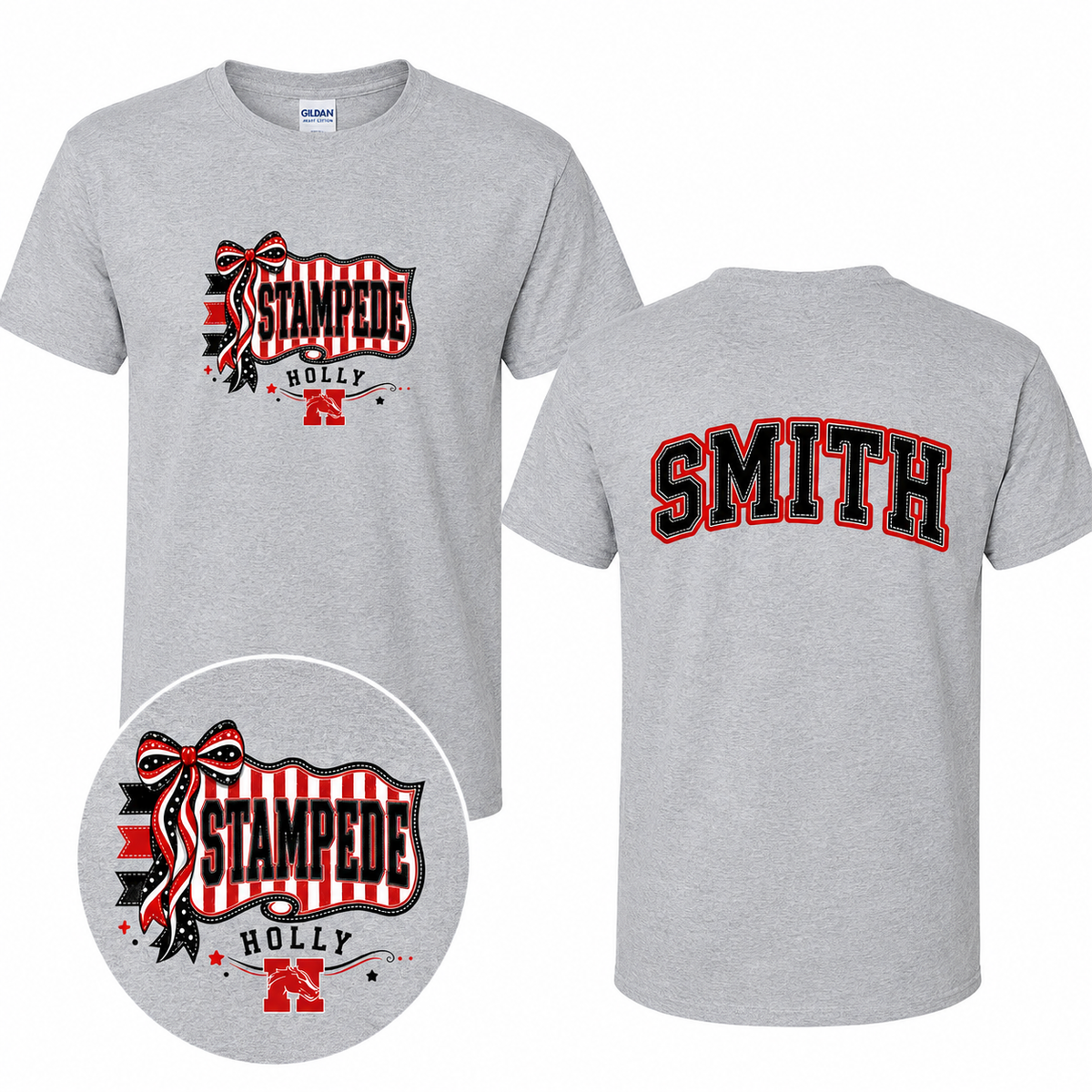 Holly Stampede Penant Personalized Spirit Wear | Gildan Softstyle T-Shirt, Crewneck Sweatshirt or Hoodie  Hook (Copy)