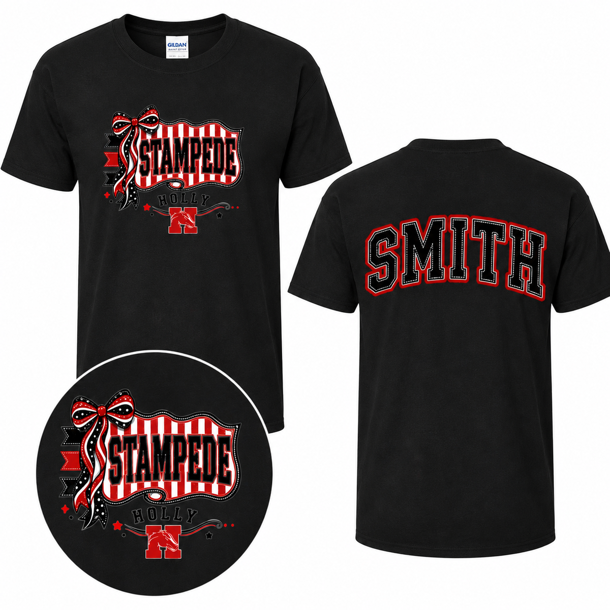 Holly Stampede Penant Personalized Spirit Wear | Gildan Softstyle T-Shirt, Crewneck Sweatshirt or Hoodie  Hook (Copy)