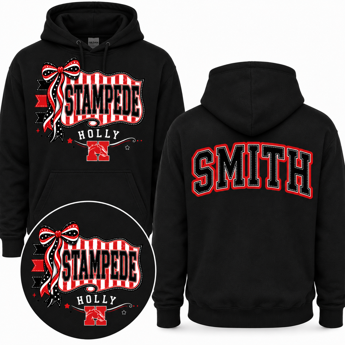 Holly Stampede Penant Personalized Spirit Wear | Gildan Softstyle T-Shirt, Crewneck Sweatshirt or Hoodie  Hook (Copy)