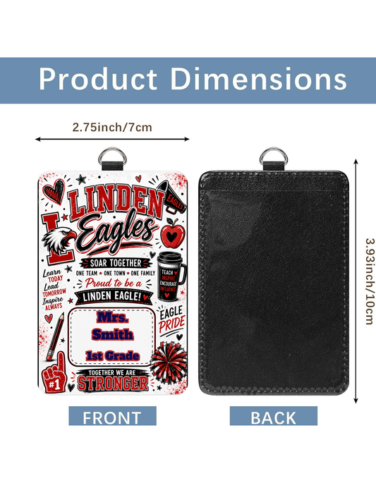 Personalized ID Badge Holders -  Linden Eagles Teacher / Staff / Administration