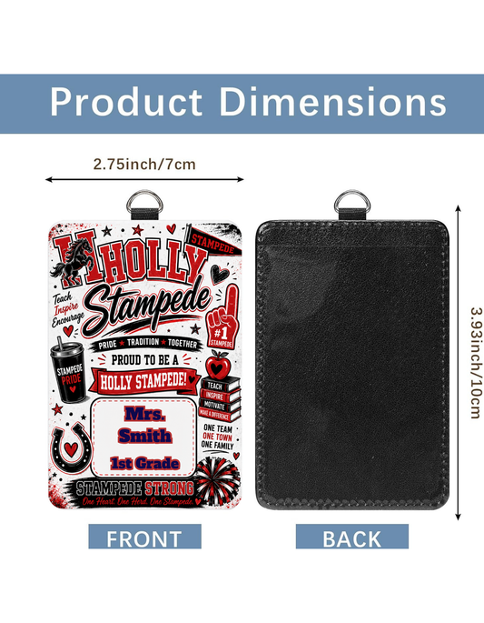 Personalized ID Badge Holders -  Holly Stampede Teacher / Staff / Administration