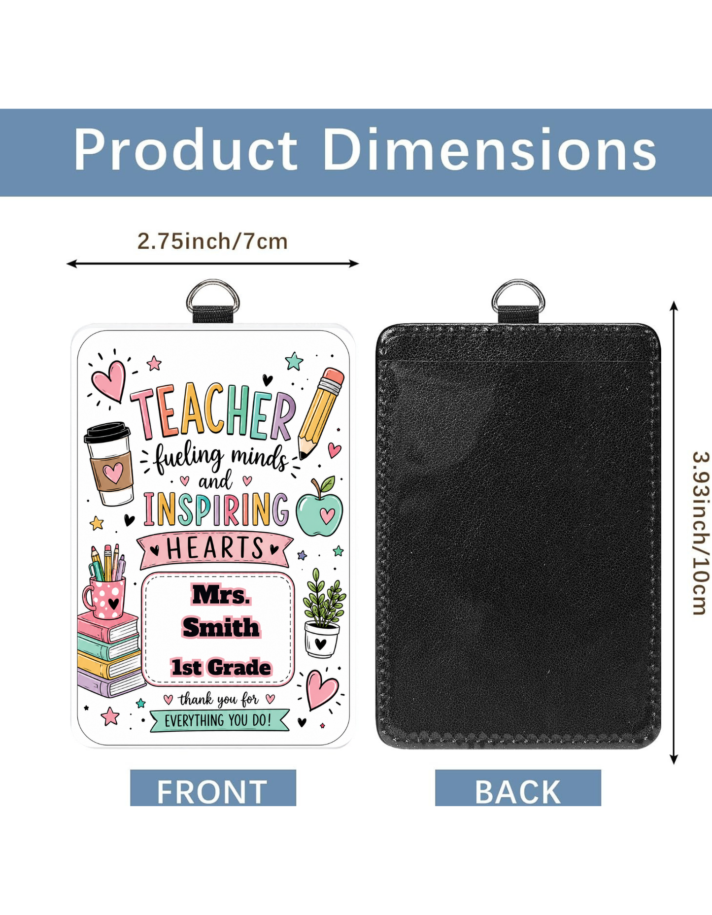 Personalized ID Badge Holders -  Teacher