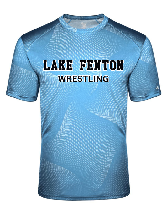 LAKE FENTON WRESTLING ADULT BADGER WARP T-SHIRT SIZES XS-4X
