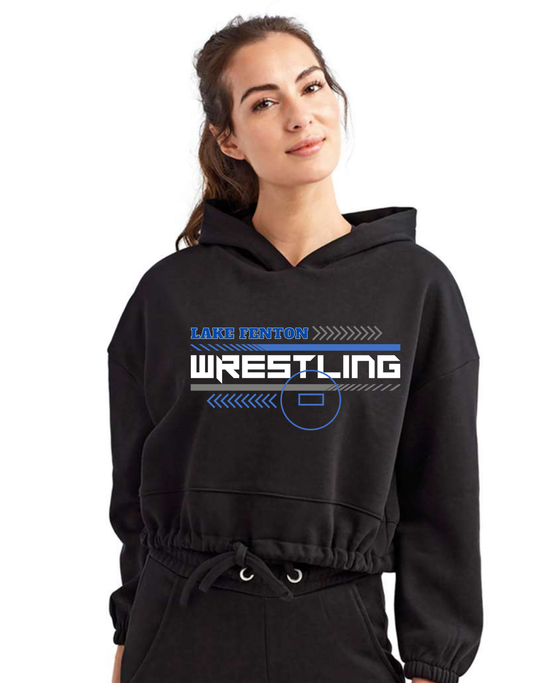Lake Fenton Wrestling Cropped Hooded Sweatshirt by TriDri Adult Sizes XS S/M L/XL 2XL