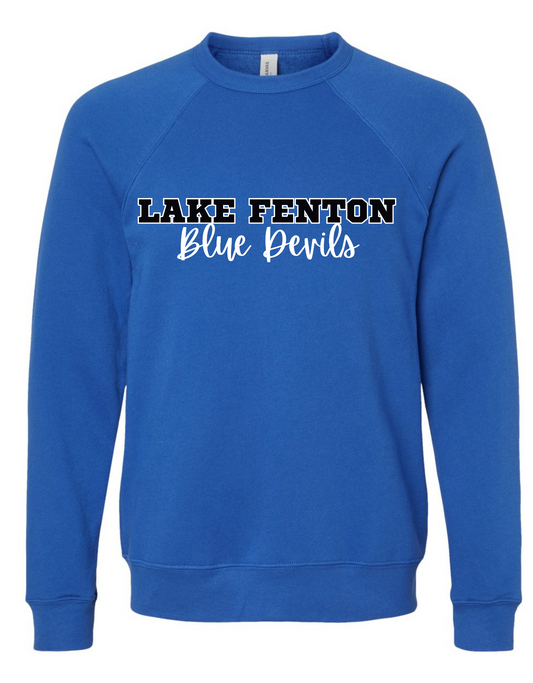 Bella Canvas Lake Fenton Blue Devils Crewneck Sweatshirt Sizes XS-3XL Adult
