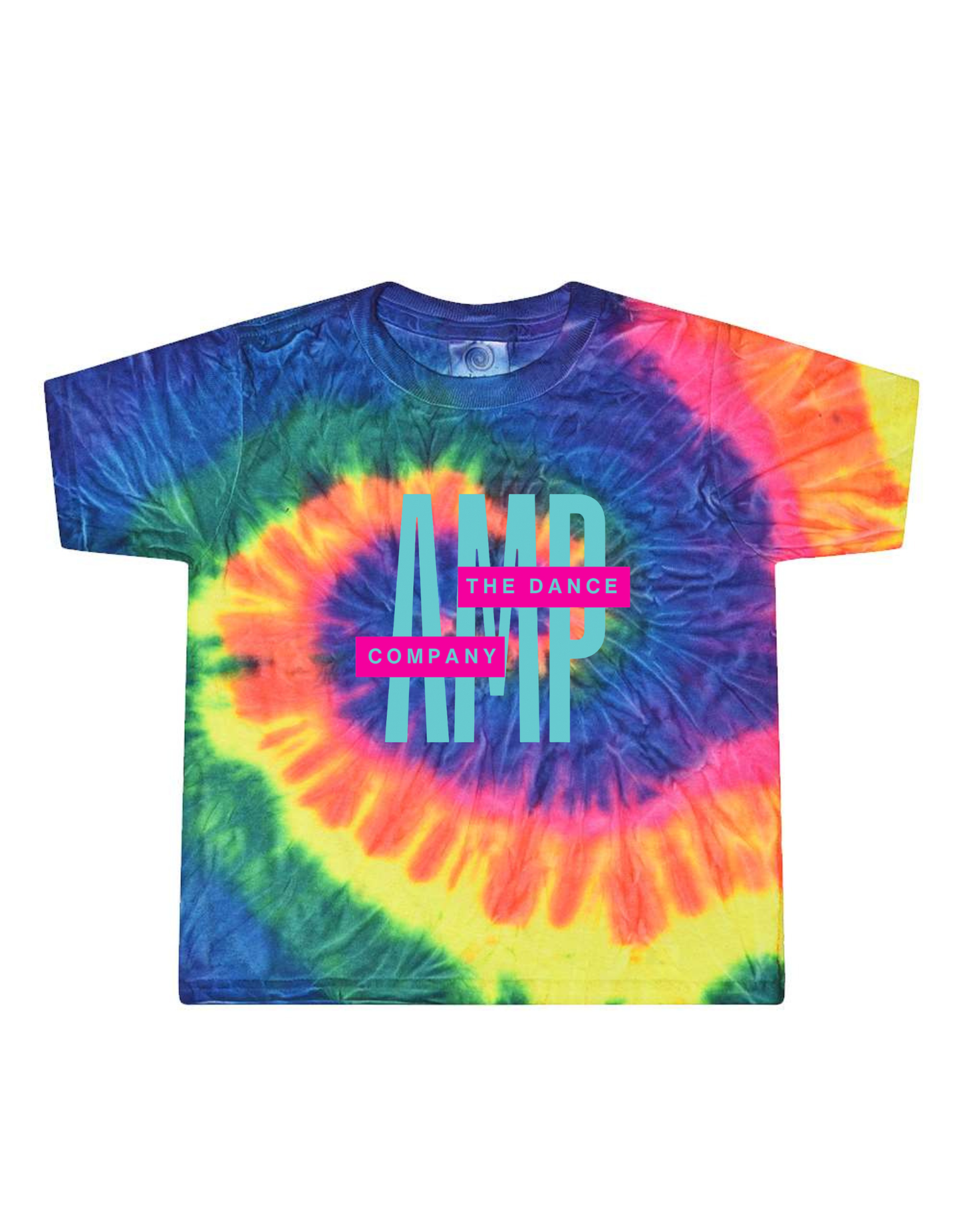 AMP DANCE CO Neon Rainbow Tie Dyed T-Shirt Toddler Sizes 2T 3T 4T