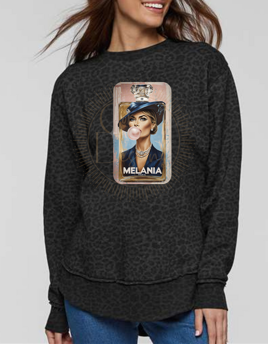 Melania Trump First Lady Perfume Bottle Paris Women's LAT Weekend Fleece Sweatshirt Sizes S-2XL, MAGA, Inauguration