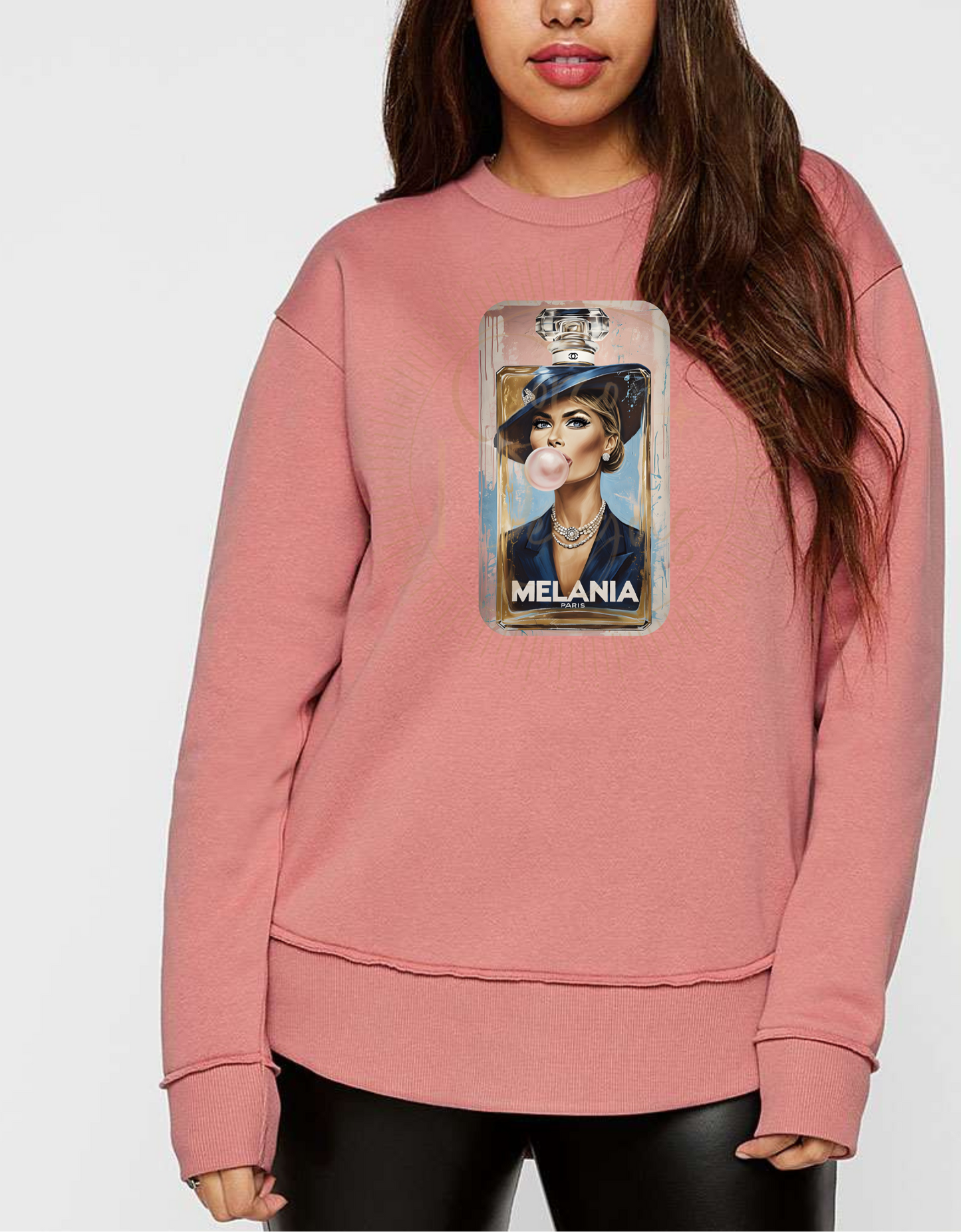 Melania Trump First Lady Perfume Bottle Paris Women's LAT Weekend Fleece Sweatshirt Sizes S-2XL, MAGA, Inauguration