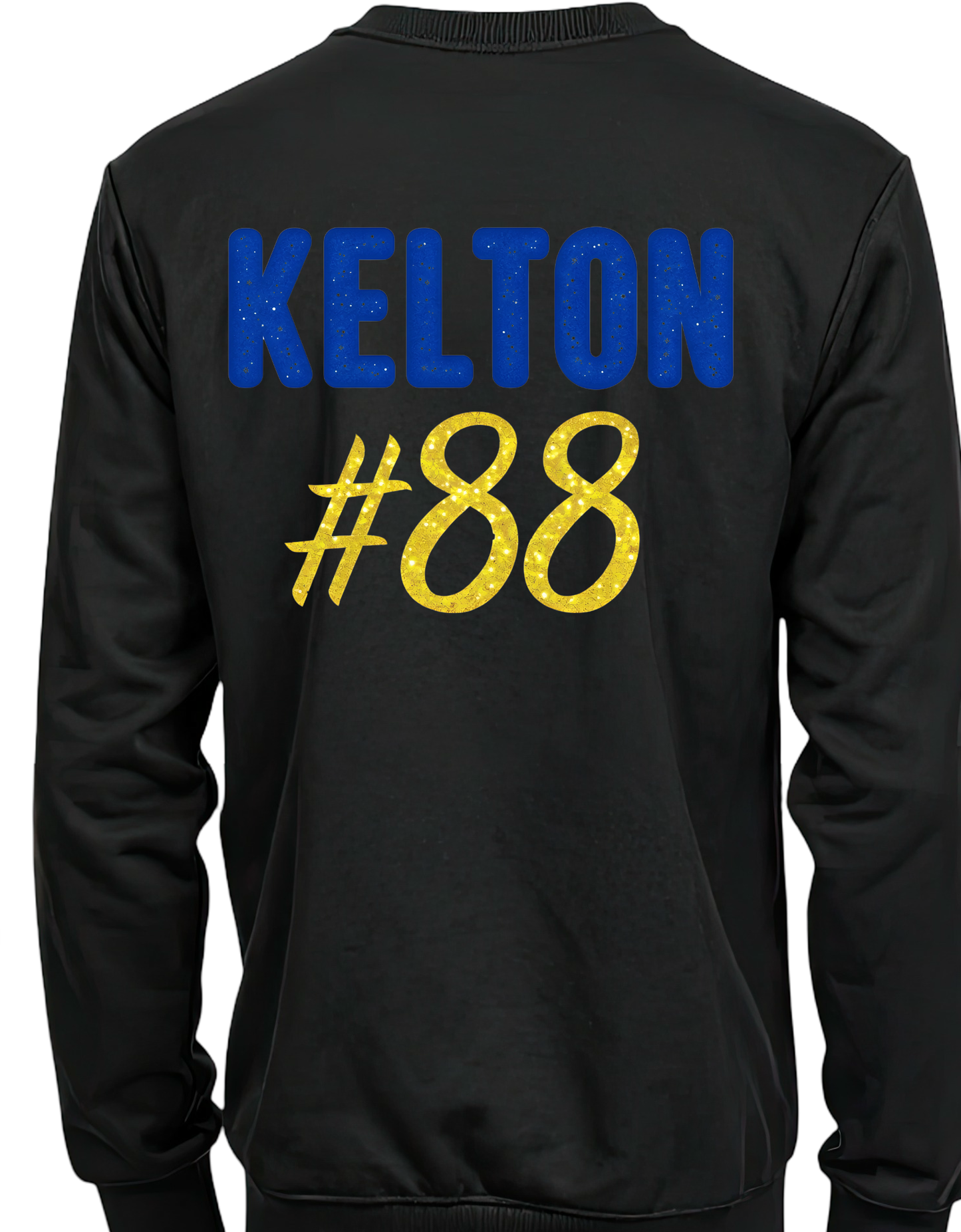 Panthers Basketball Faux Sequin Glitter Design Crewneck Cozy Soft Sweatshirt Sizes S-3XL, Includes Name and Number on Back