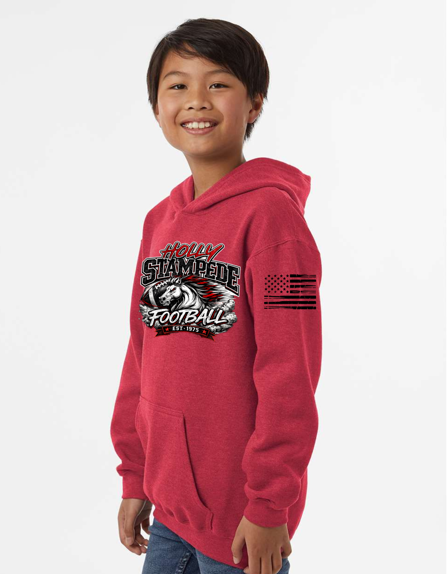 Holly Stampede Football Graphic Hooded Hoodie Sweatshirt Sizes Youth XS-XL