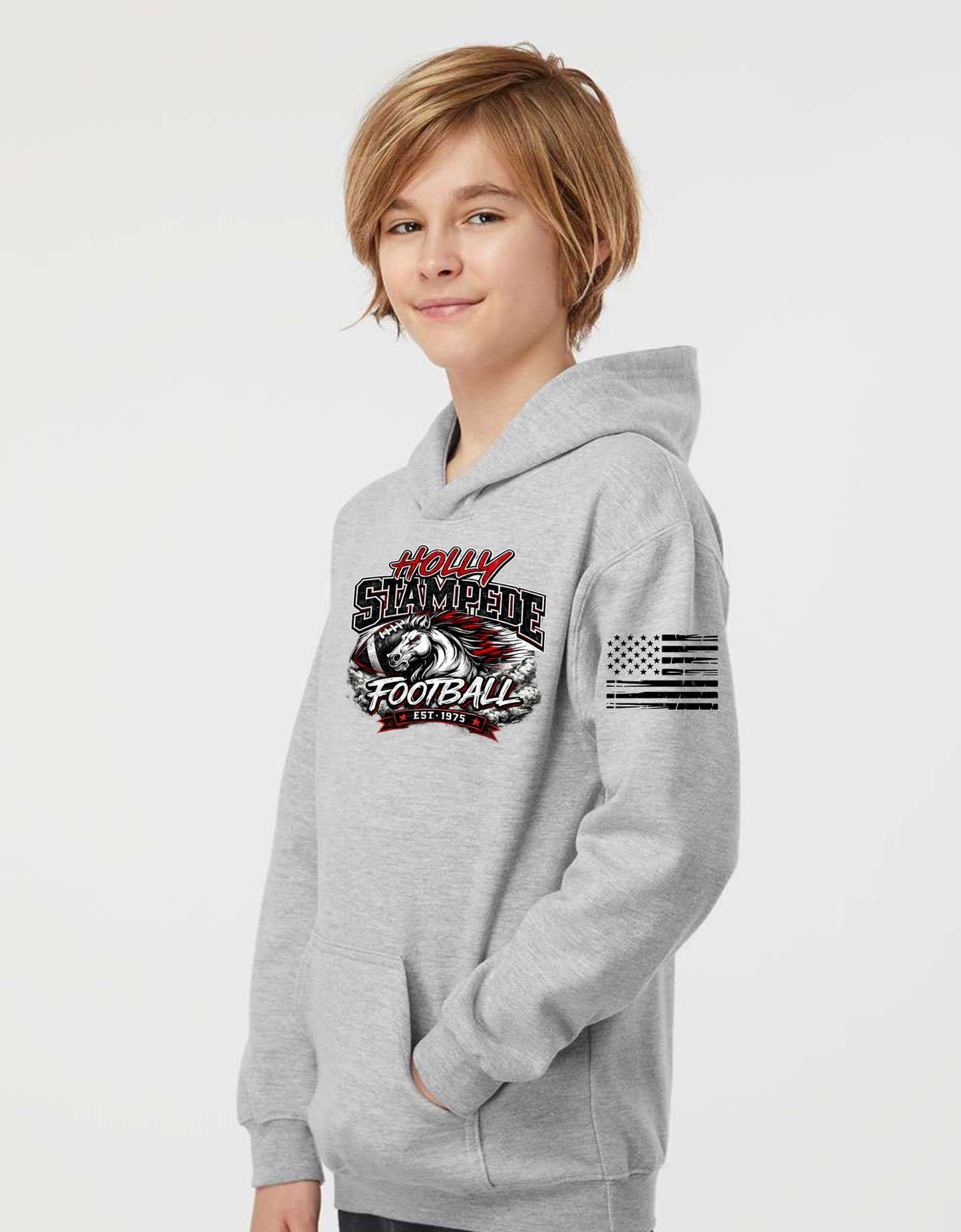 Holly Stampede Football Graphic Hooded Hoodie Sweatshirt Sizes Youth XS-XL