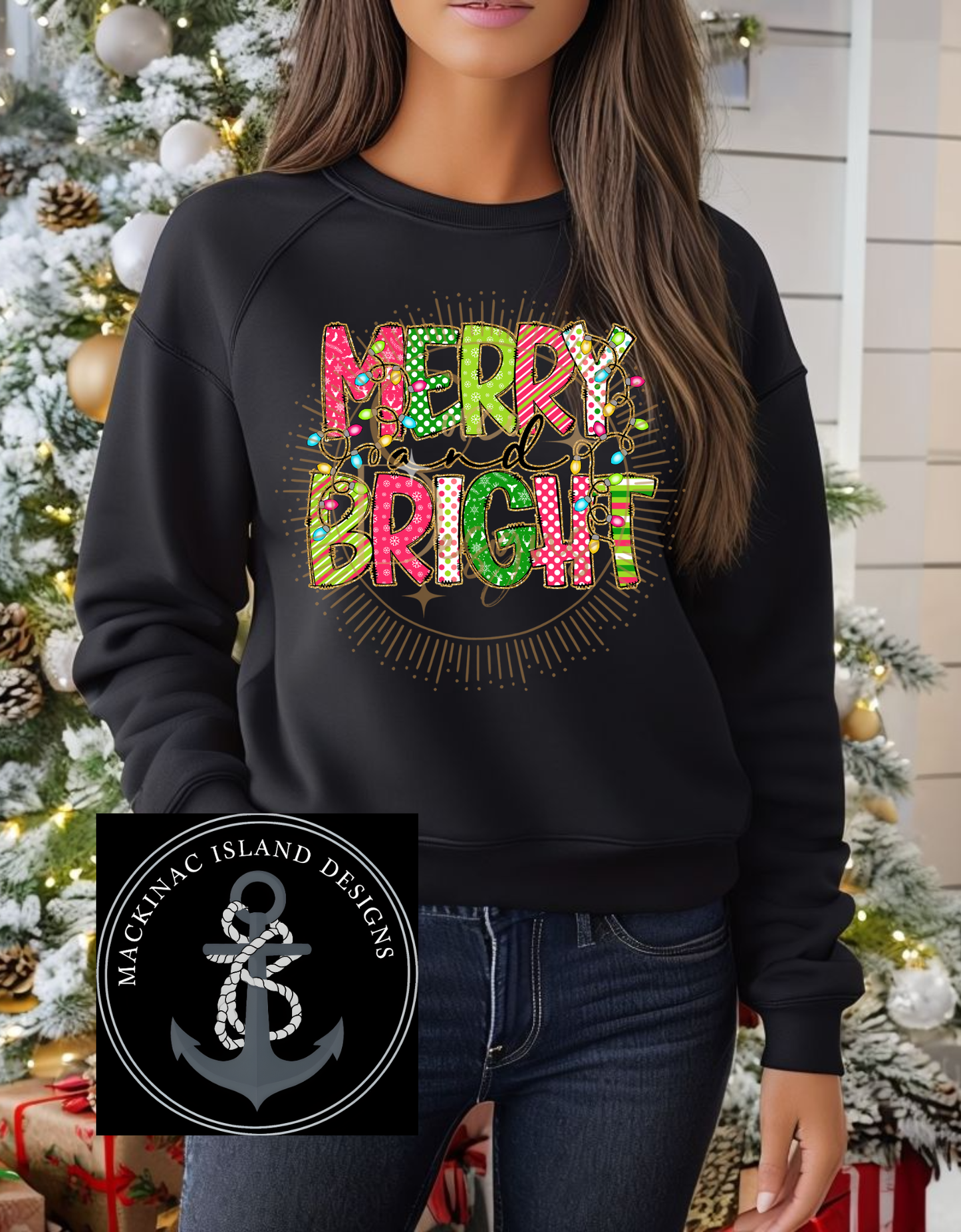 Merry & Bright Crewneck Sweatshirt  Unisex Fit | Sizes S–3XL | Cozy Cotton-Poly Blend