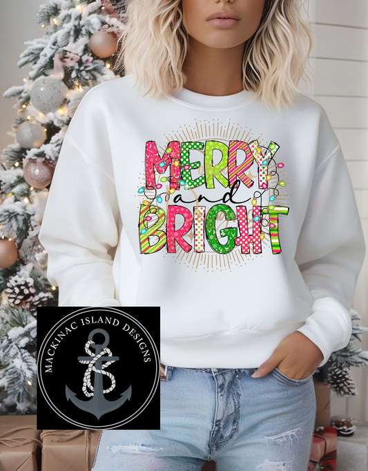 Merry & Bright Crewneck Sweatshirt  Unisex Fit | Sizes S–3XL | Cozy Cotton-Poly Blend