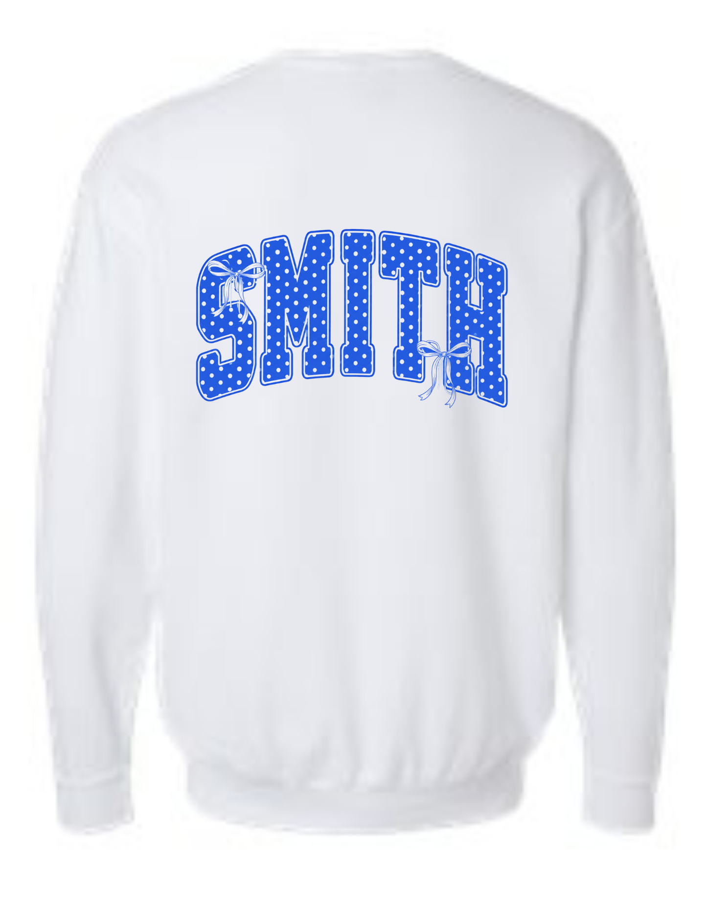 LAKE FENTON DOTS & BOWS PERSONALIZED SWEATSHIRT COMFORT COLORS SIZES S-4XL ADULT