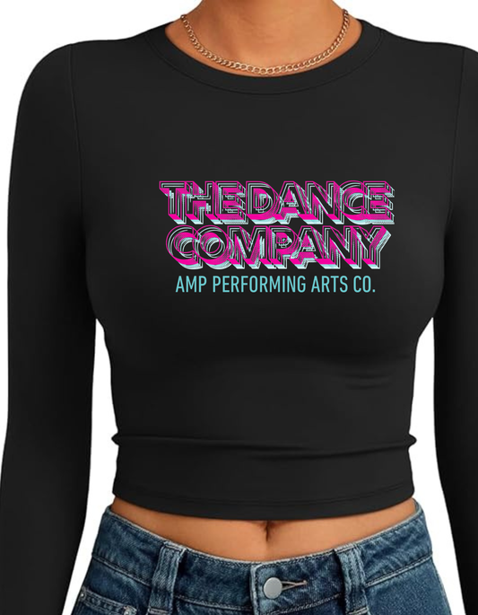 AMP Long Sleeve Crop Top Adult Sizes XXS XS S M L XL