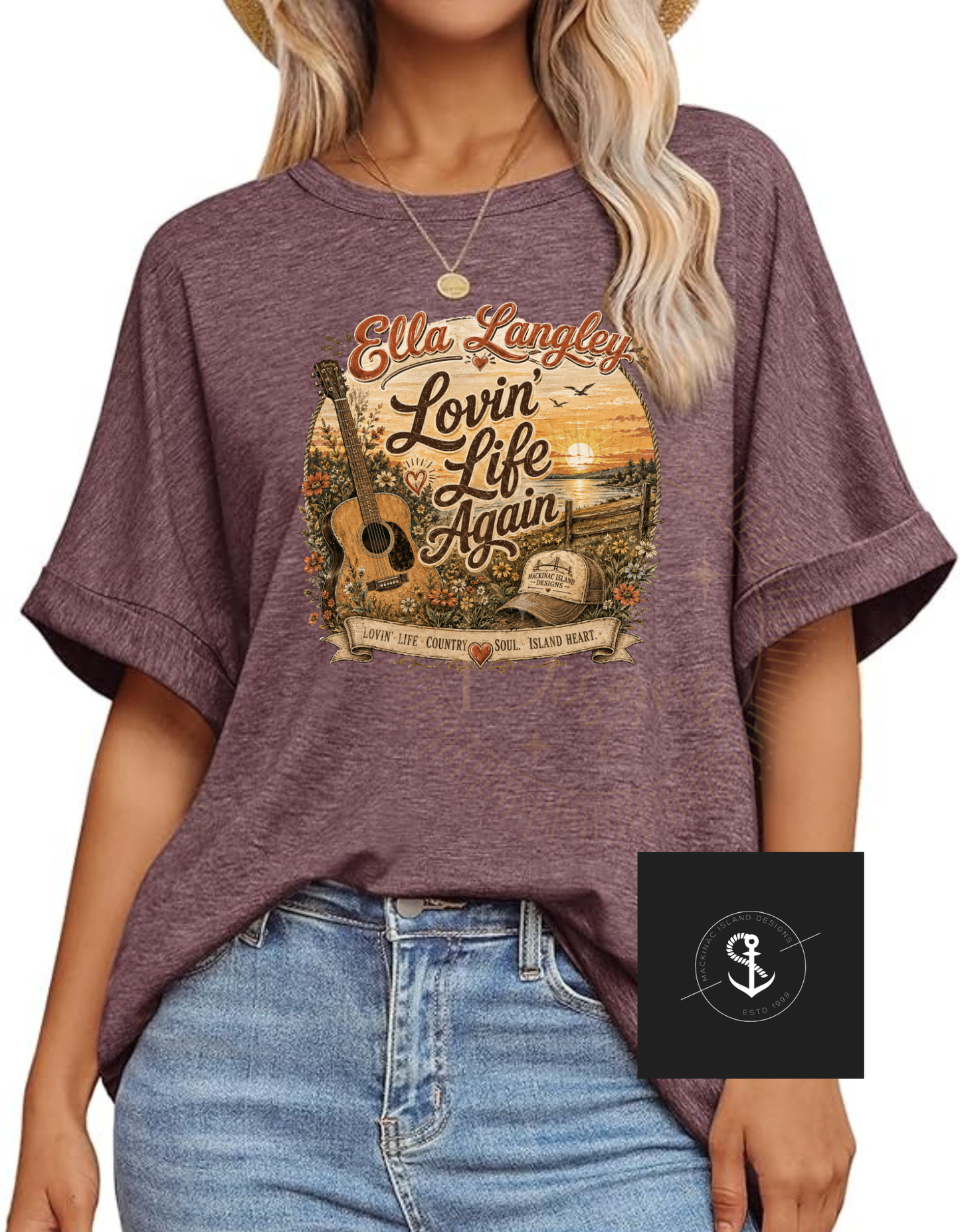 Ella Langley Lovin' Life Again Oversized Graphic Tee | Country Music Inspired Over Sized Shirt Small-3X