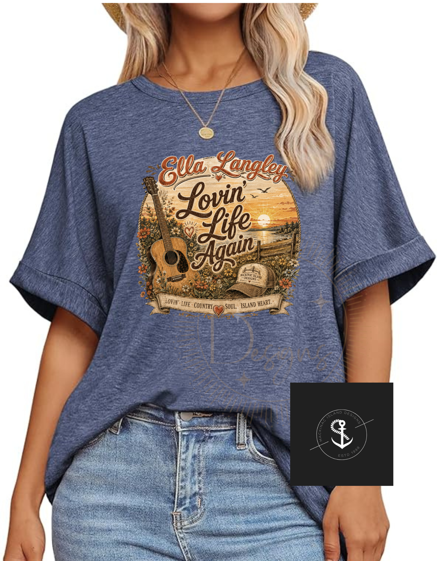 Ella Langley Lovin' Life Again Oversized Graphic Tee | Country Music Inspired Over Sized Shirt Small-3X
