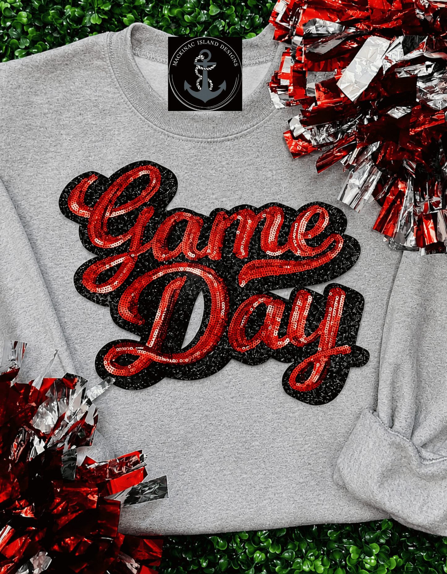 Holly Stampede Game Day Sequin Crewneck Sweatshirt | Custom Name & Sleeve Spirit Wear S-5XL