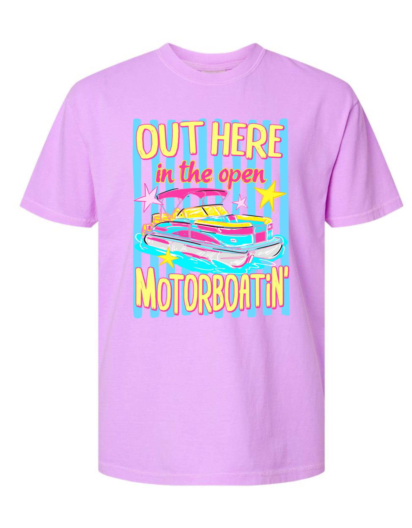 Pontoon Out Here On The Boat Motor Boatin' Comfort Colors T-Shirt Sizes S-4XL