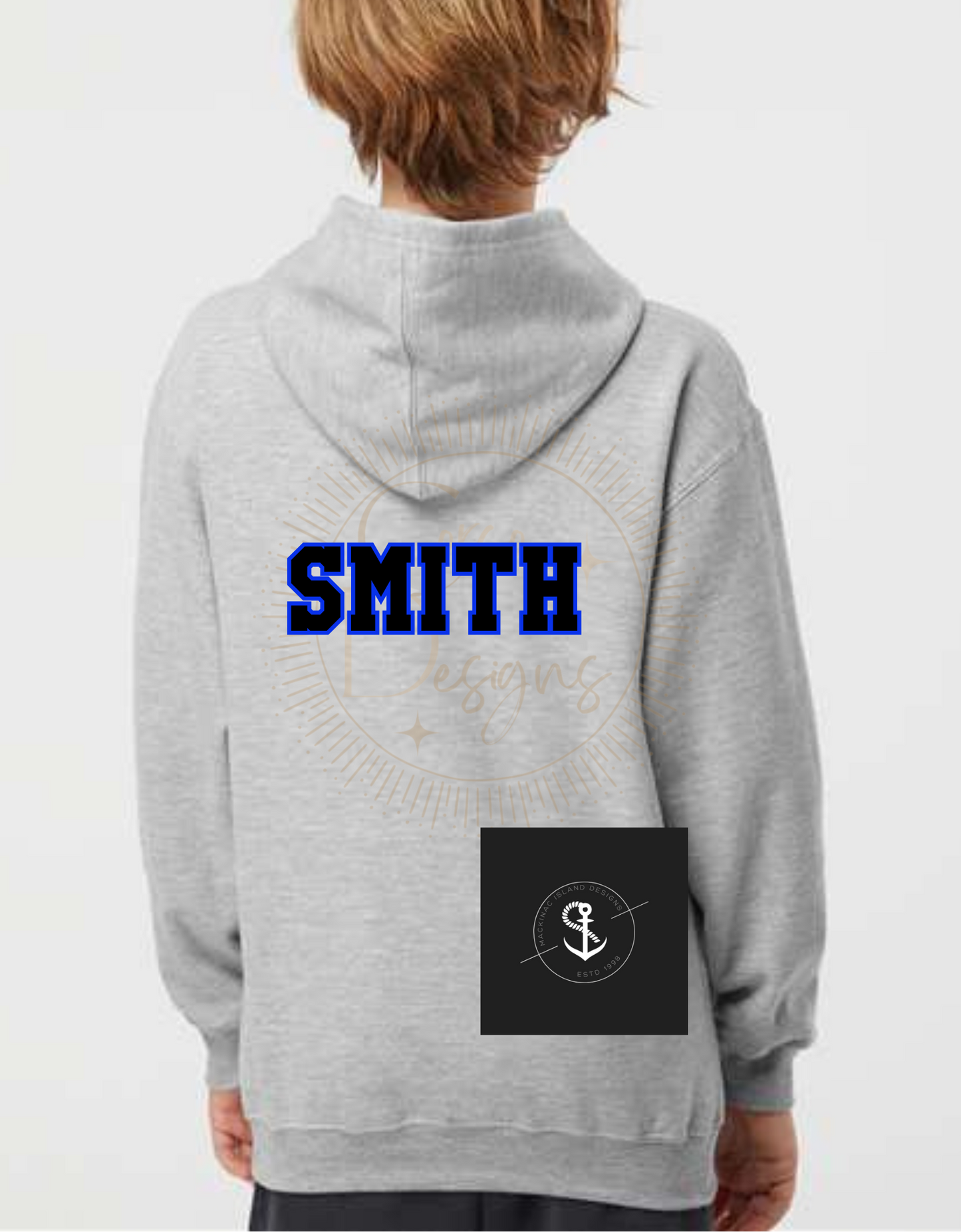 Blue Devils Football Hoodie Heather Grey Toddler - Adult Sizes Available