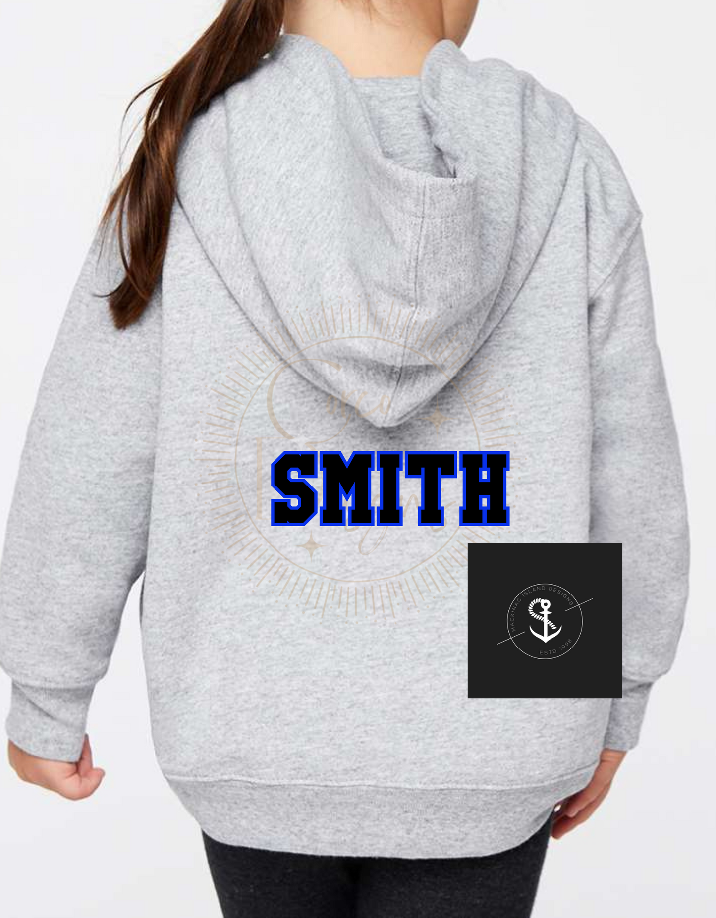 Blue Devils Football Hoodie Heather Grey Toddler - Adult Sizes Available