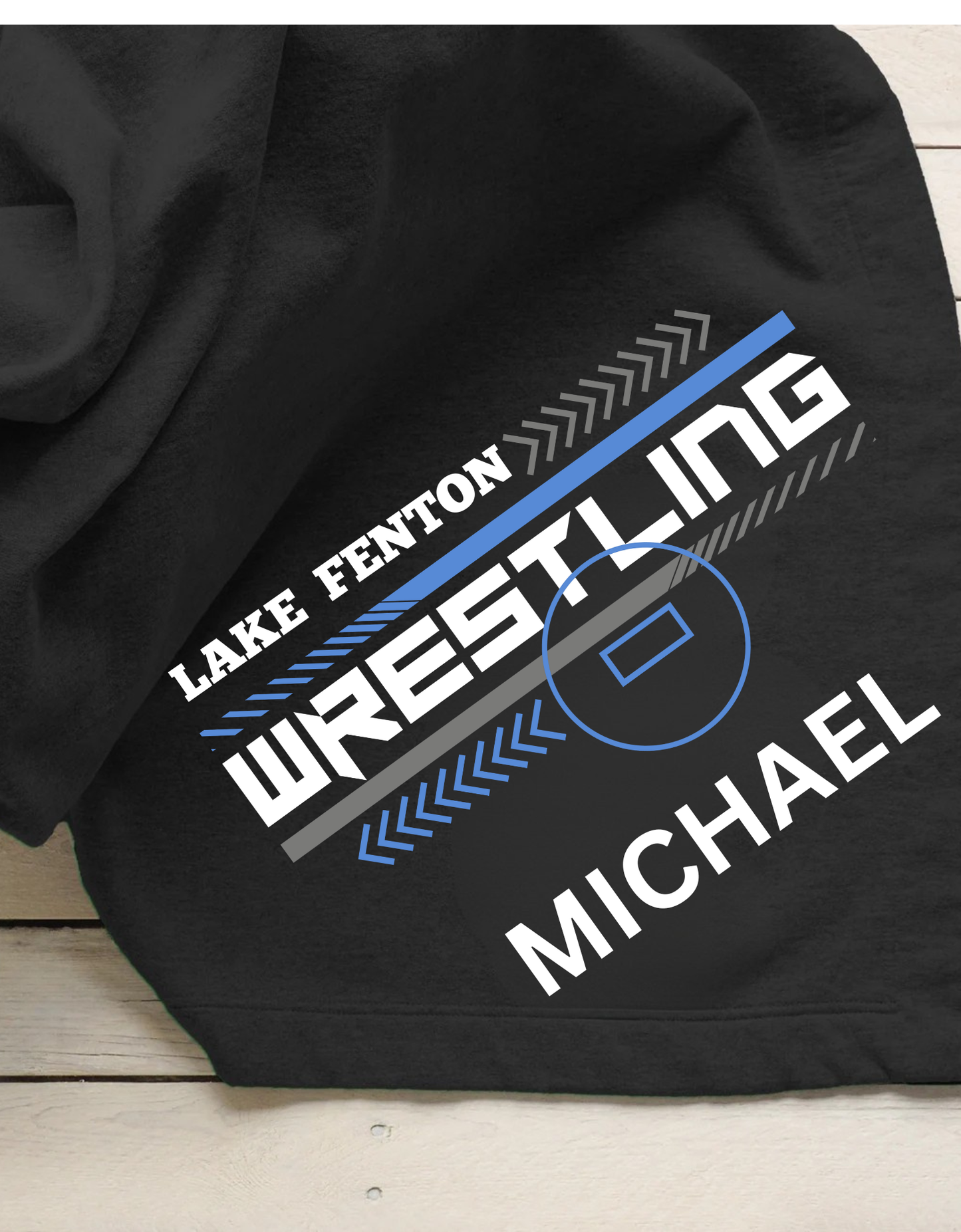 LAKE FENTON WRESTLING PERSONALIZED Heavy Blend Fleece Stadium Blanket P 50 x 60