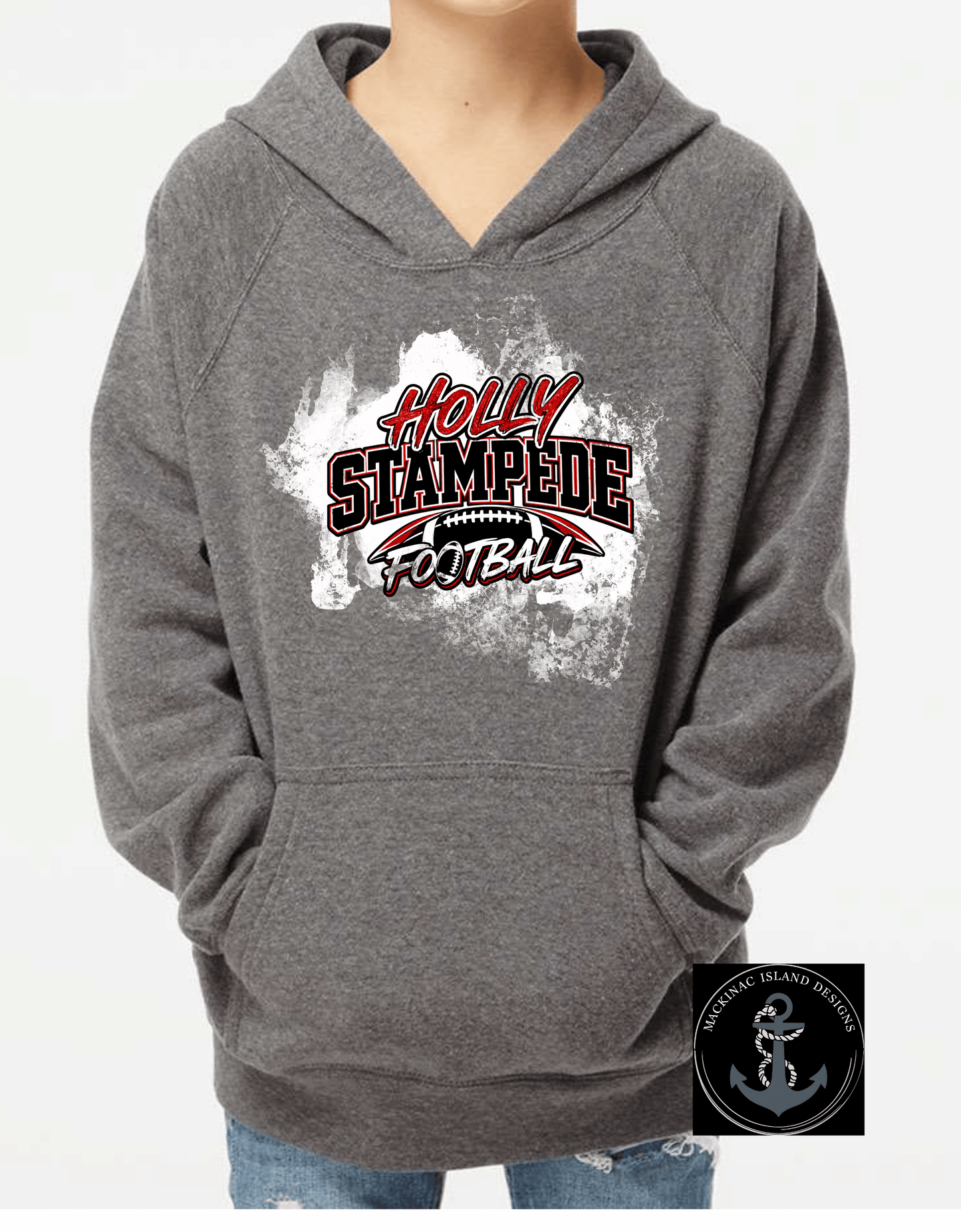 Holly Stampede Football Youth Raglan Hooded Hoodie Sweatshirt XS-XL