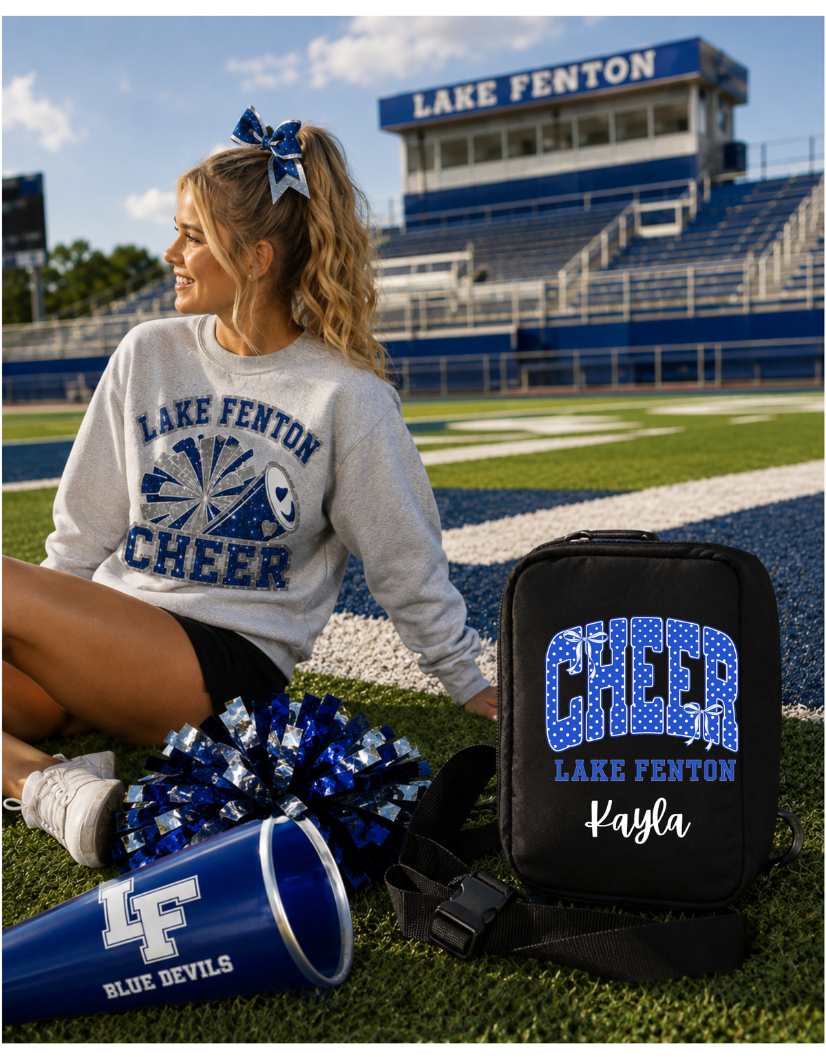 Lake Fenton Cheer Personalized Sling Bag | Comfort Colors Explore Bag | Custom LF Cheer Bag