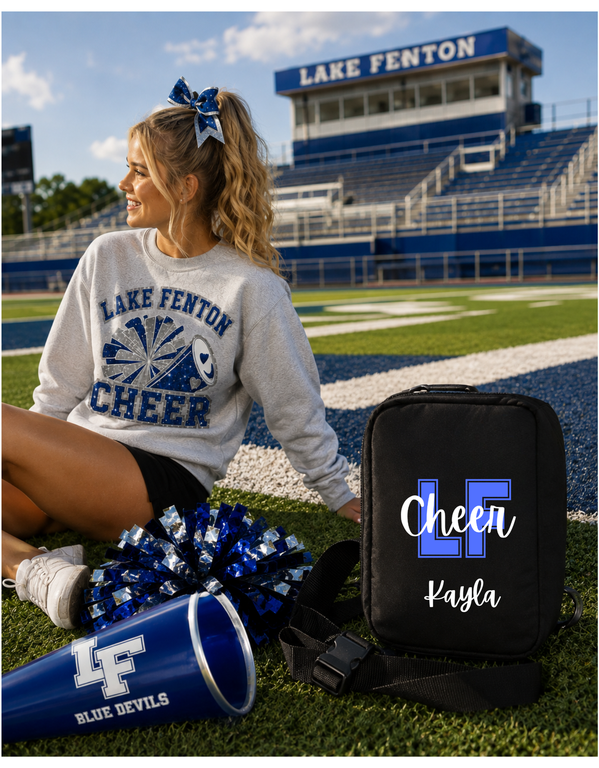 Lake Fenton Cheer Personalized Sling Bag | Comfort Colors Explore Bag | Custom LF Cheer Bag