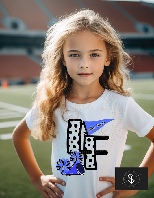 LF Lake Fenton Polka Dot Cheer T-Shirt Sizes Infant, Toddler, Youth Sizes