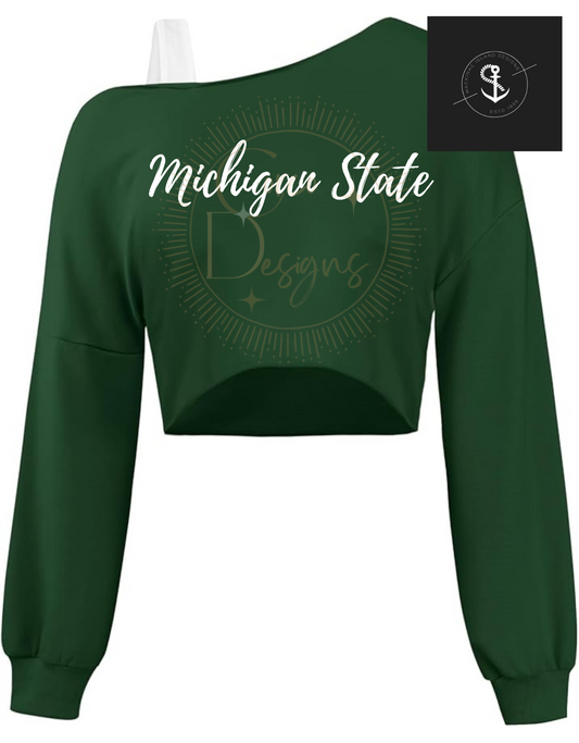 MICHIGAN STATE Asymmetrical Women's Sweatshirt Sizes XS-2xl