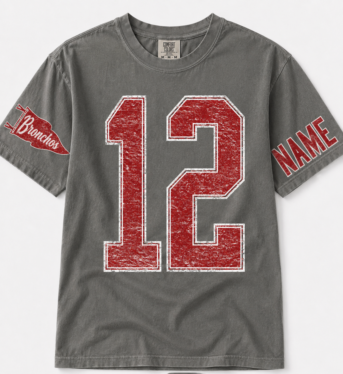 Holly BRONCHOS PERSONALIZED Number, Name, Team T-Shirt COMFORT COLORS SIZES S-4XL ADULT