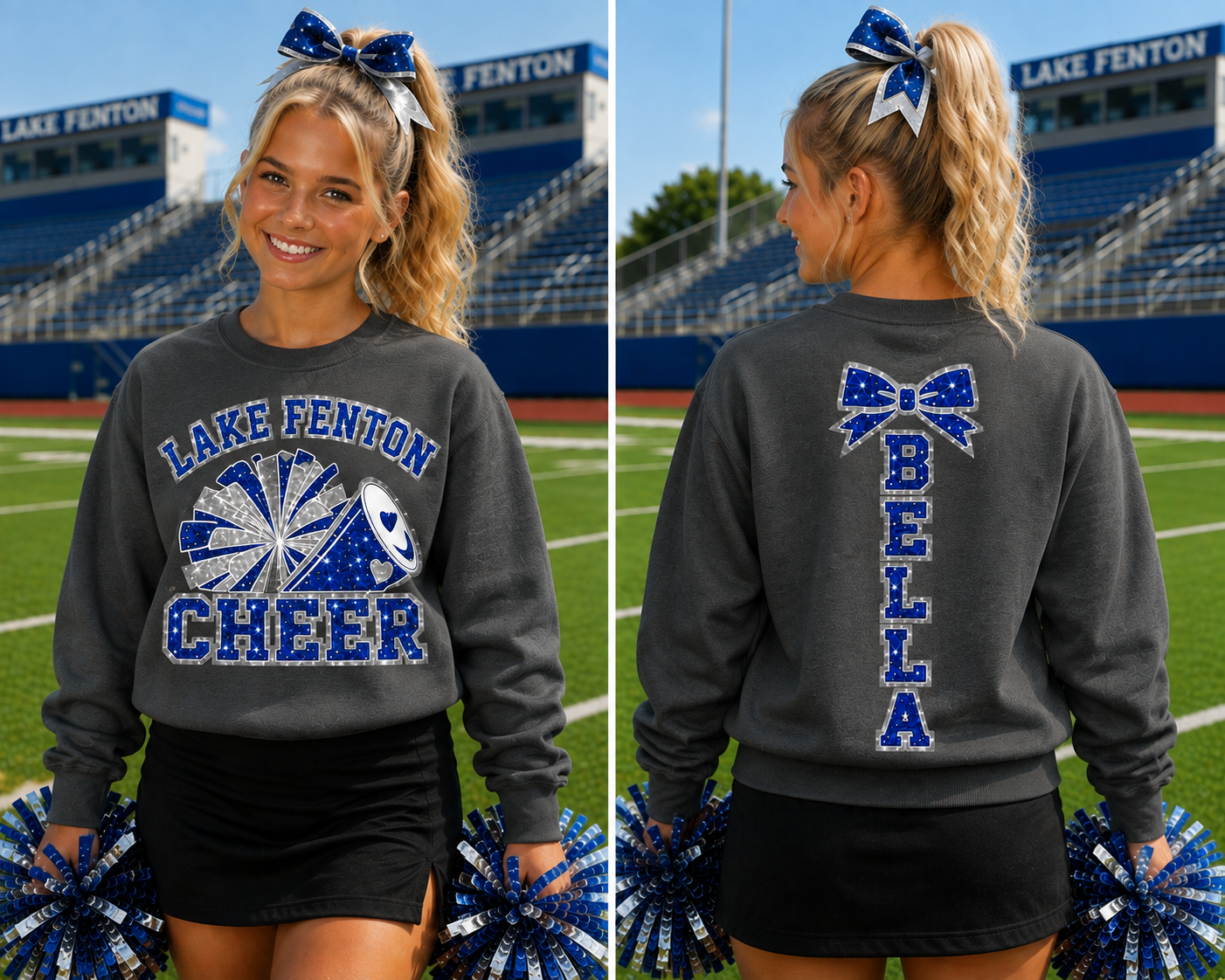 Lake Fenton Cheer Champion Sweatshirt | Blue Devils Cheer Spirit Wear S-3XL