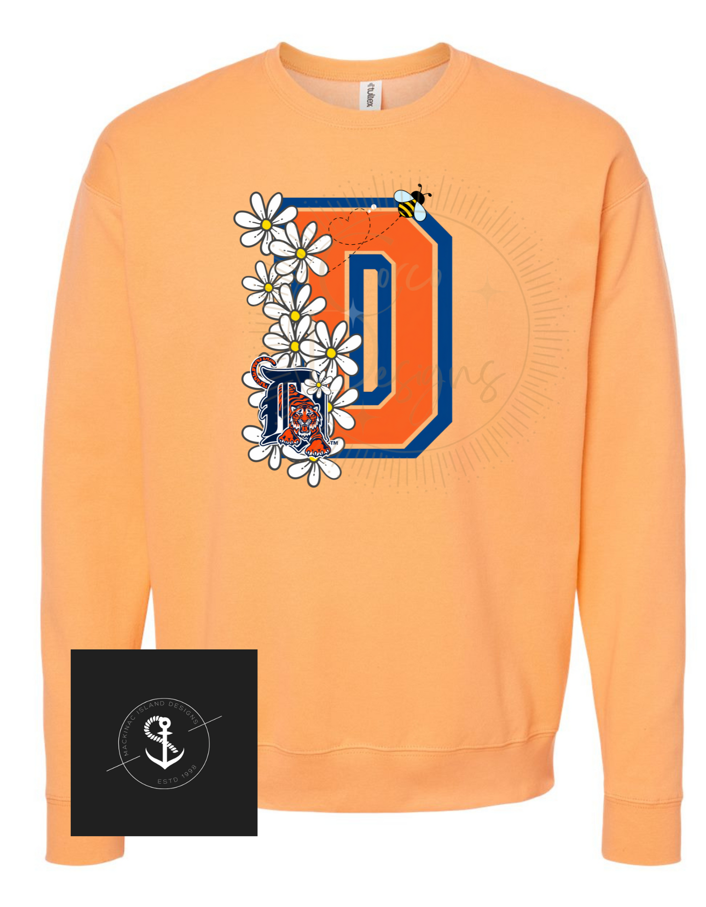 Daisy Detroit Baseball, Tigers Baseball, Daisy Floral Crewneck Sweatshirt Adult Sizes XS-3XL (Copy)