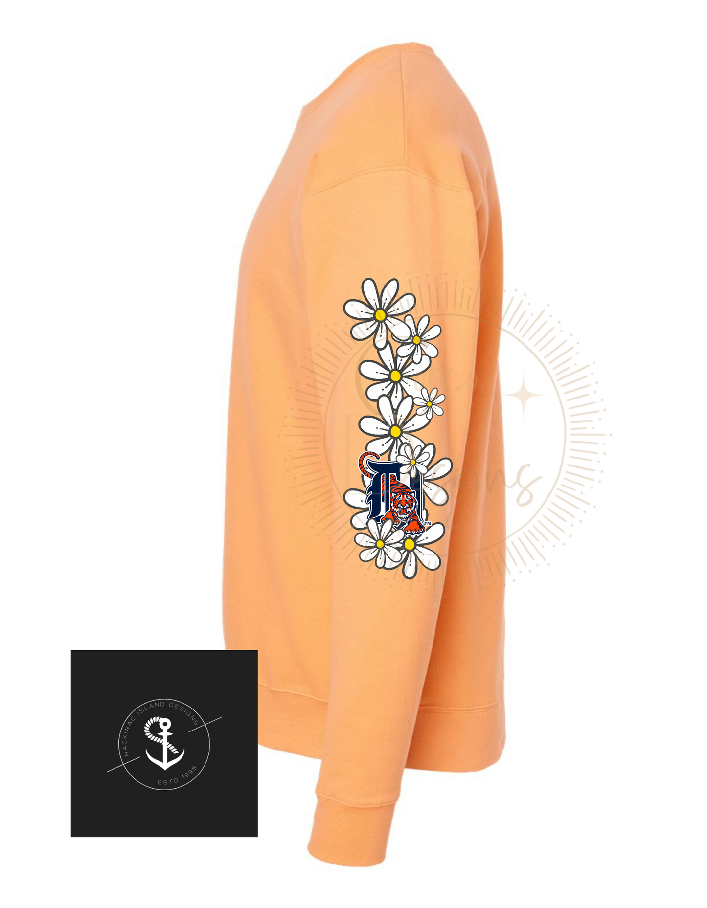 Daisy Detroit Baseball, Tigers Baseball, Daisy Floral Crewneck Sweatshirt Adult Sizes XS-3XL (Copy)