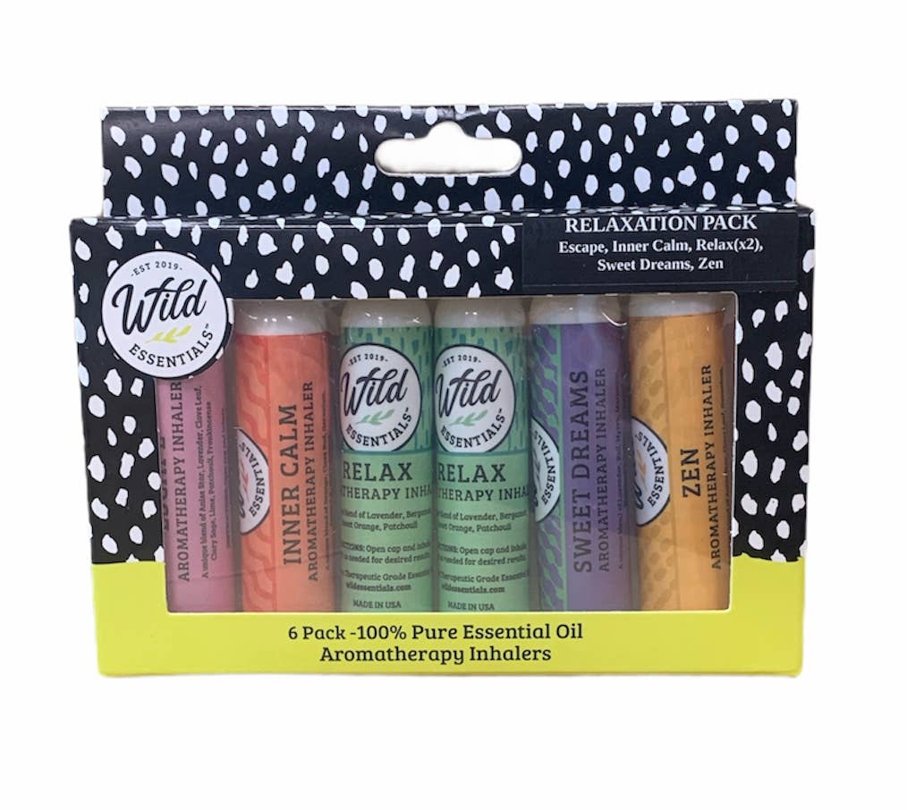 Relax 6 Assorted Aromatherapy Inhalers w/ essential oils