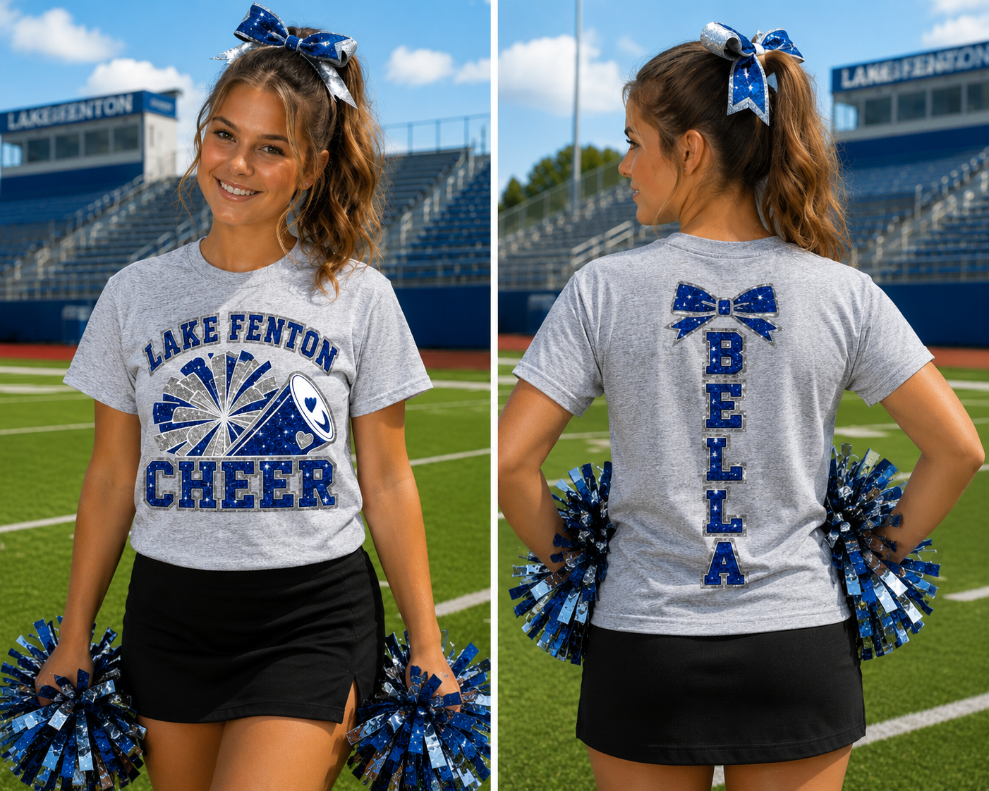 Lake Fenton Cheer Adult T-Shirt | Bella Canvas Blue Devils Cheer Shirt Personalized XS-5XL