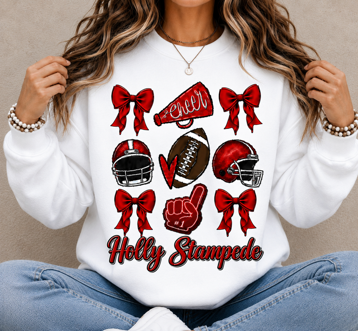 Holly Bronchos Cheer & Football Spirit Wear | Gildan Softstyle T-Shirt, Crewneck Sweatshirt or Hoodie
