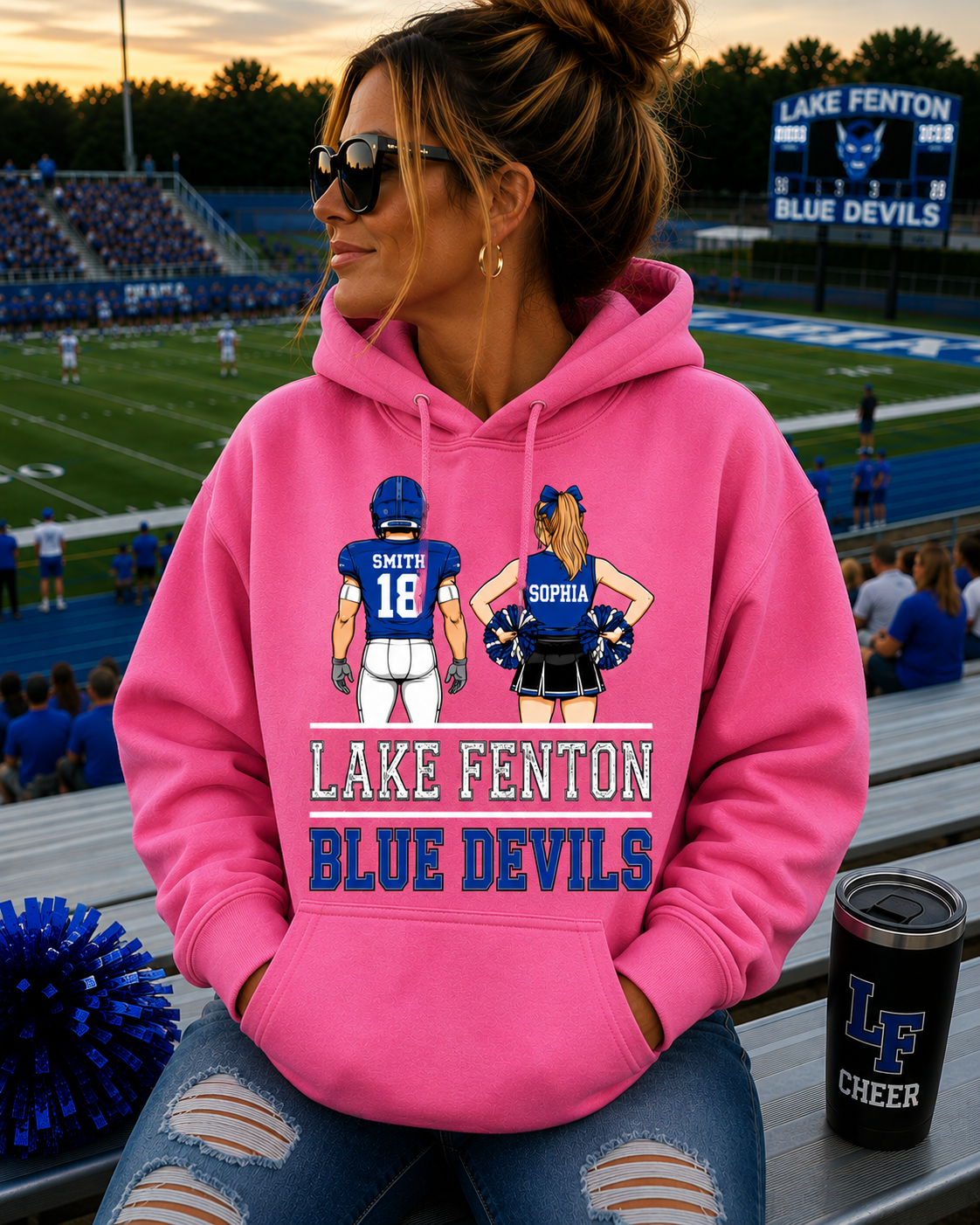 Lake Fenton Cheer & Football Customizable | Gildan Softstyle T-Shirt, Crewneck Sweatshirt or Hoodie