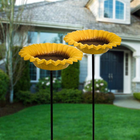 Sunflower Staked Bird Feeder Set