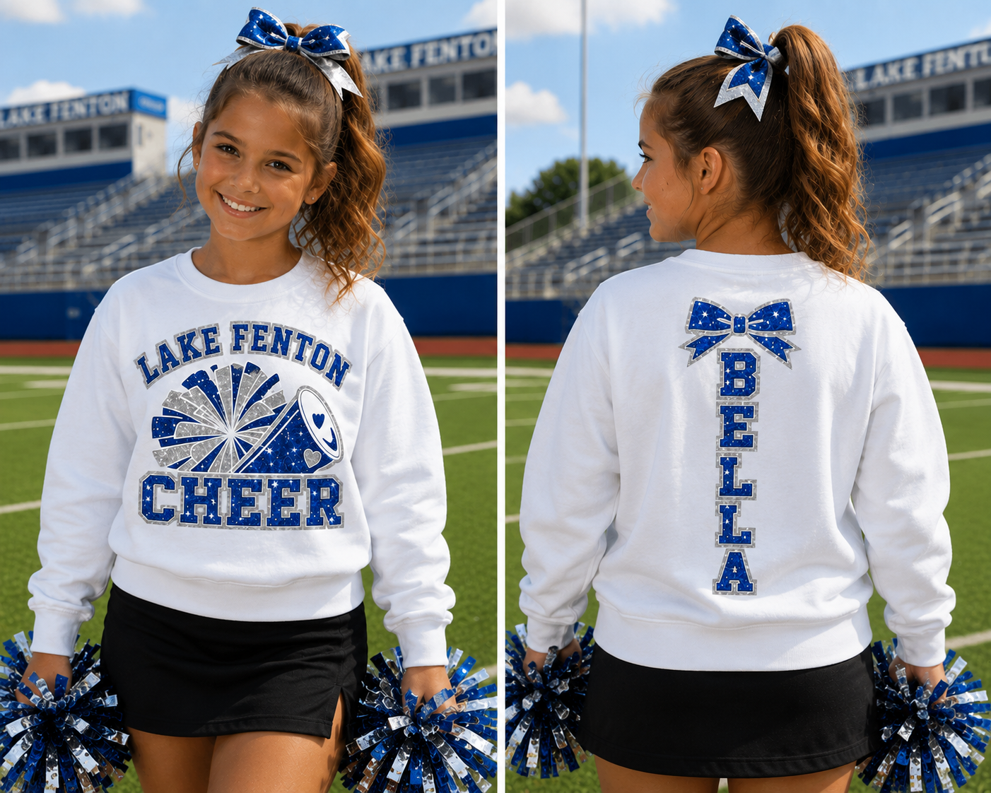 Lake Fenton Cheer Champion Sweatshirt | Blue Devils Cheer Spirit Wear S-3XL