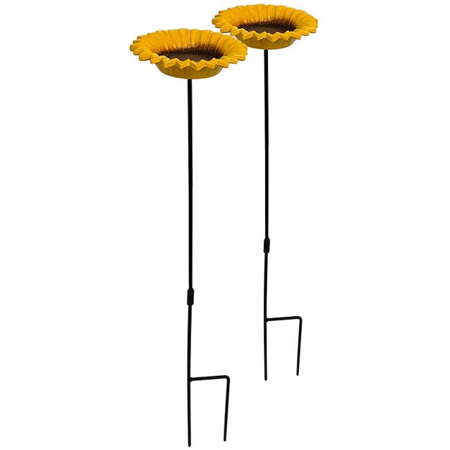 Sunflower Staked Bird Feeder Set