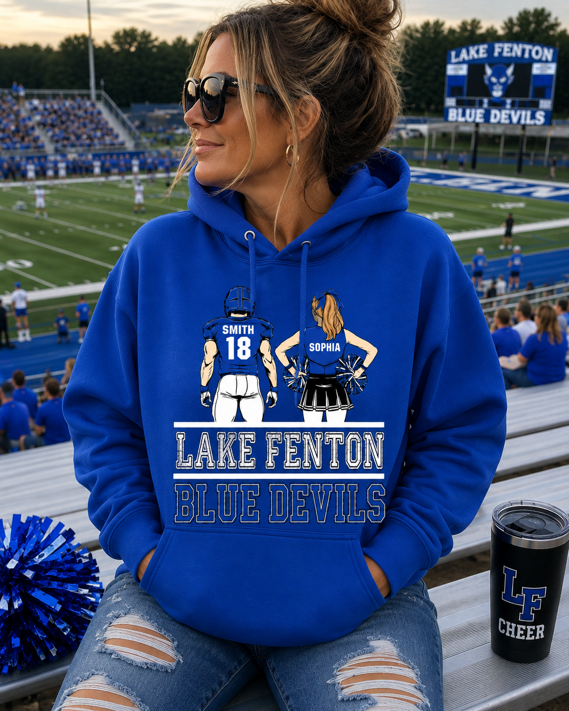Lake Fenton Cheer & Football Customizable | Gildan Softstyle T-Shirt, Crewneck Sweatshirt or Hoodie