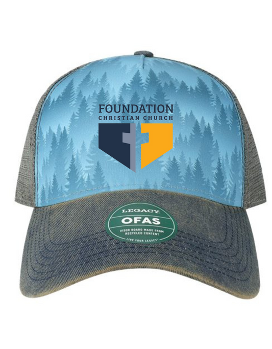 Foundation Christian Church Legacy Blue Pines Five Panel Trucker Snap Back Hat
