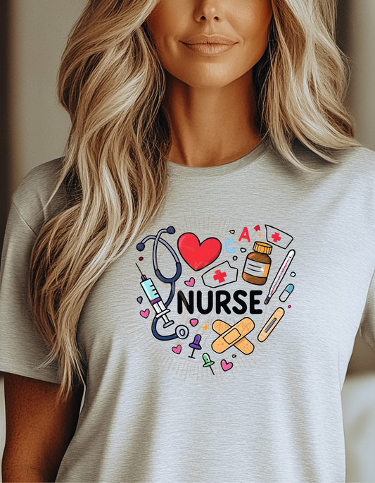 Heart Nurse T-Shirt – Bella+Canvas | Perfect for Nurses Day | Unisex Fit  Sizes XS-3XL
