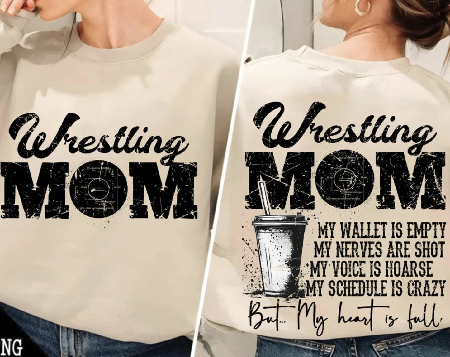 Wrestling Mom Nerves Are Shot Heart Is Full Sweatshirt Sizes S-4XL