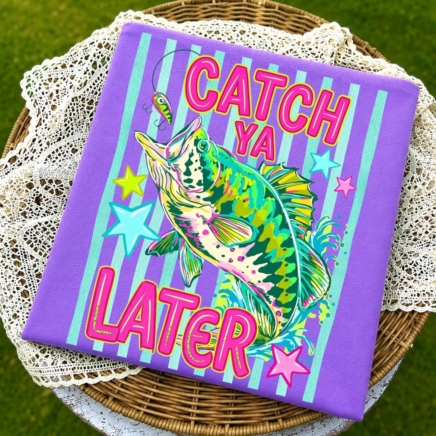 Catch Ya Later Comfort Colors® T-Shirt | Retro Fishing Graphic Tee | Colorful Lake Life Shirt