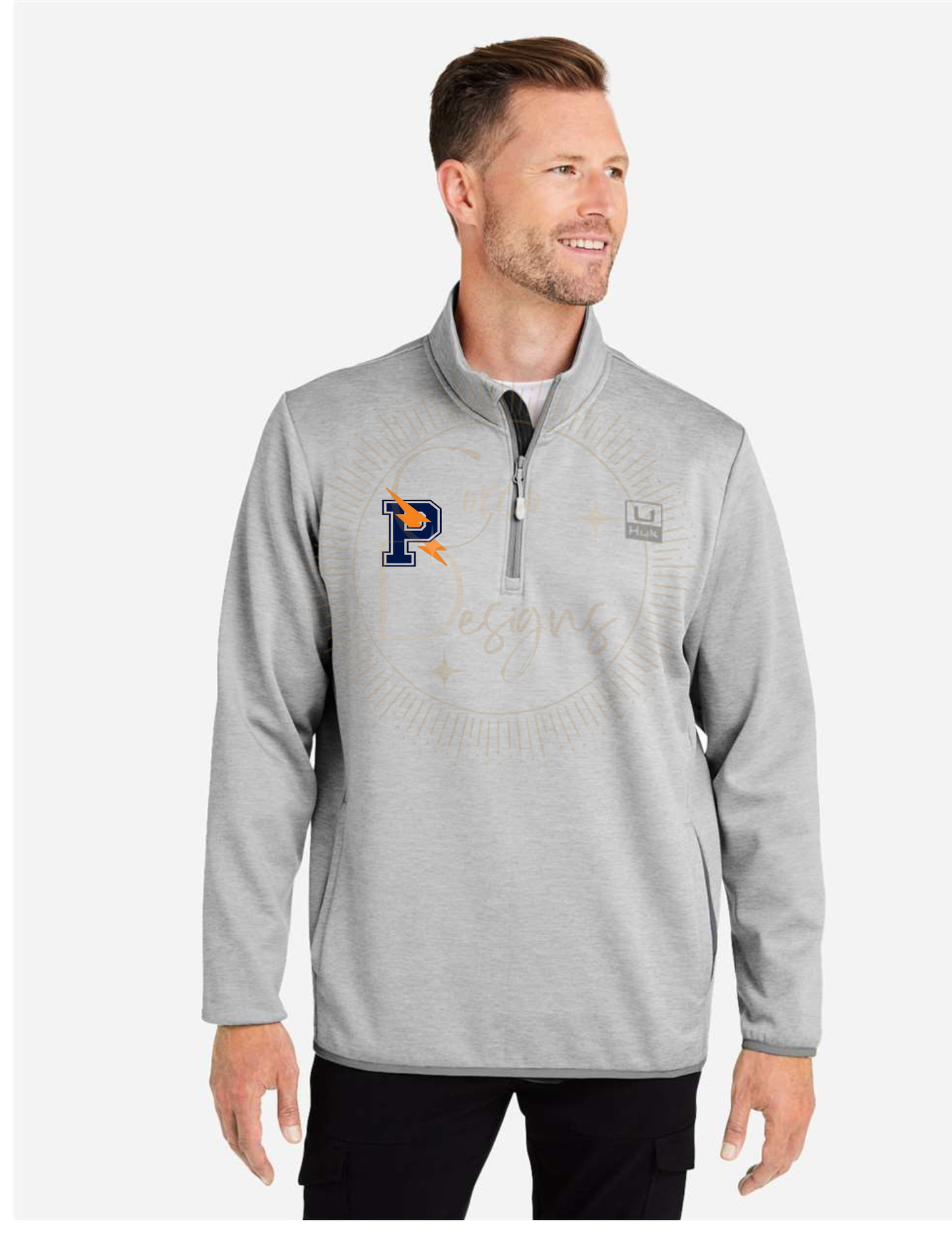 Powers Catholic High School  HUK Quarter Zip Adult Sizes S-3XL