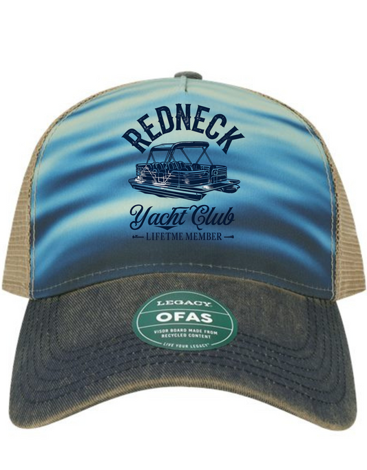 Redneck Yacht Club Pontoon Legacy Calm Waters Five Panel Trucker Snap Back Hat