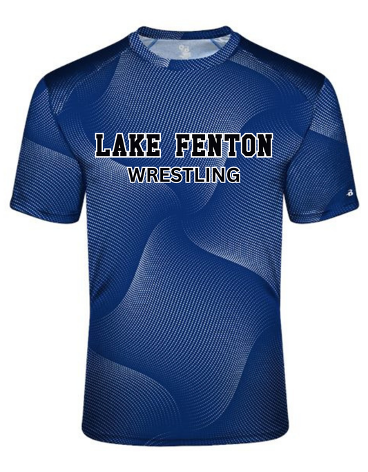 LAKE FENTON WRESTLING YOUTH Royal Blue BADGER WARP T-SHIRT SIZES XS-XL